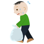 ゴミを持つ中年の男性のイラスト2