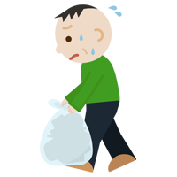 ゴミを持つ中年の男性のイラスト2