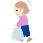 ゴミを持つ若い女性のイラスト2