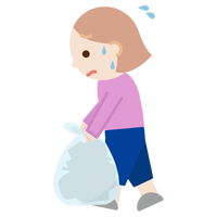 ゴミを持つ若い女性のイラスト2