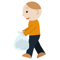 ゴミを持つ若い男性のイラスト1