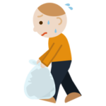 ゴミを持つ若い男性のイラスト2