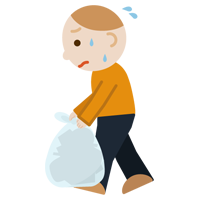 ゴミを持つ若い男性のイラスト2