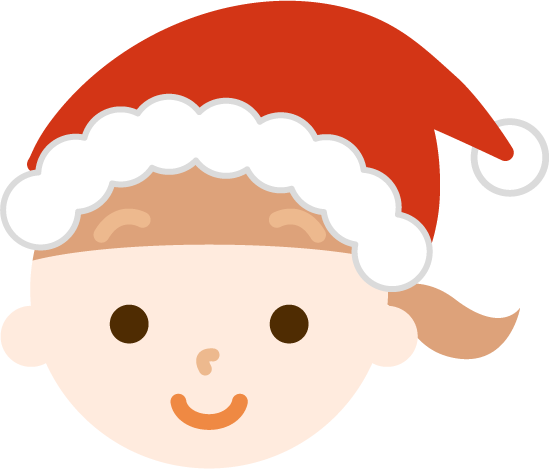 サンタ帽をかぶった女の子のイラスト1
