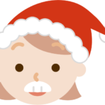 サンタ帽をかぶった若い女性のイラスト2