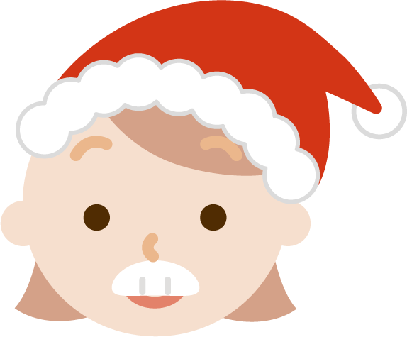 サンタ帽をかぶった若い女性のイラスト2