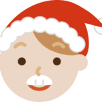 サンタ帽をかぶった若い男性のイラスト2
