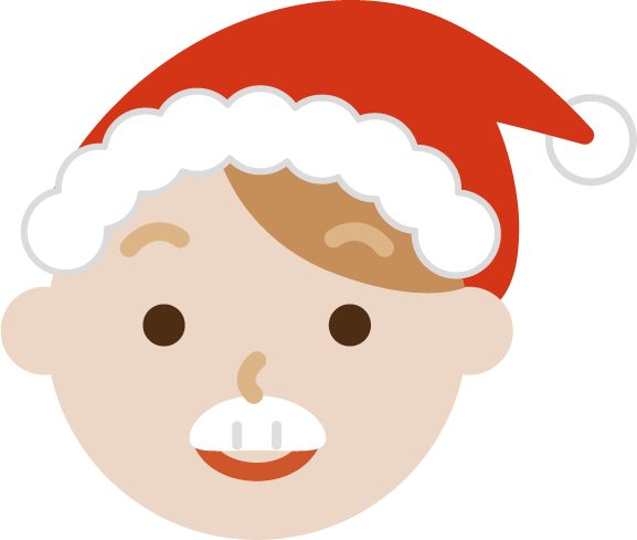サンタ帽をかぶった若い男性のイラスト2