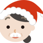 サンタ帽をかぶった中年の女性のイラスト2