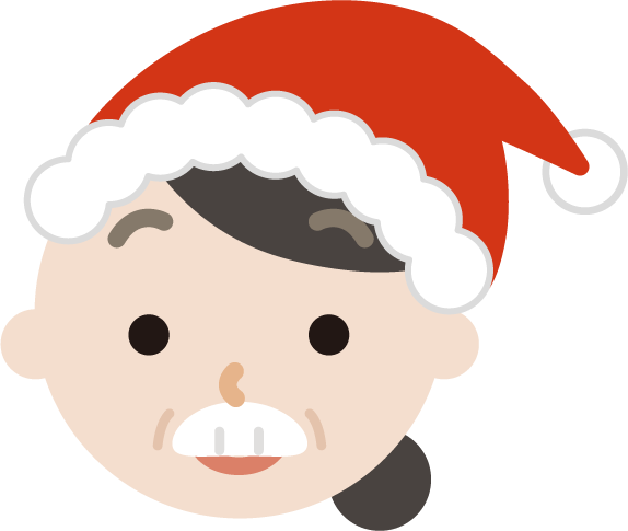 サンタ帽をかぶった中年の女性のイラスト2