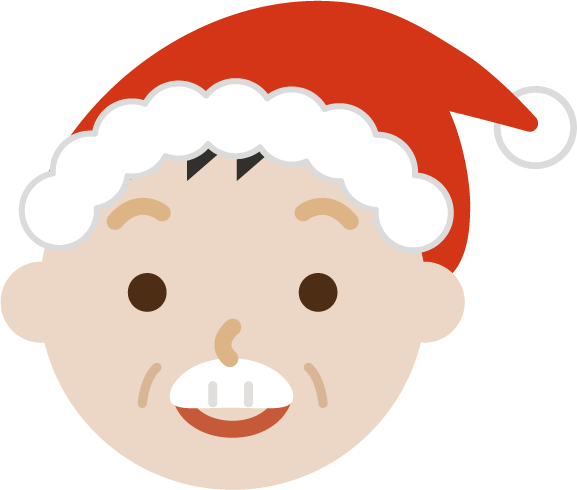 サンタ帽をかぶった中年の男性のイラスト2