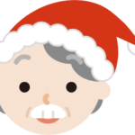 サンタ帽をかぶった高齢者の女性のイラスト2