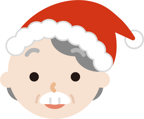 サンタ帽をかぶった高齢者の女性のイラスト2