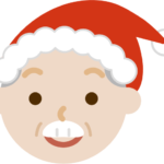 サンタ帽をかぶった高齢者の男性のイラスト2