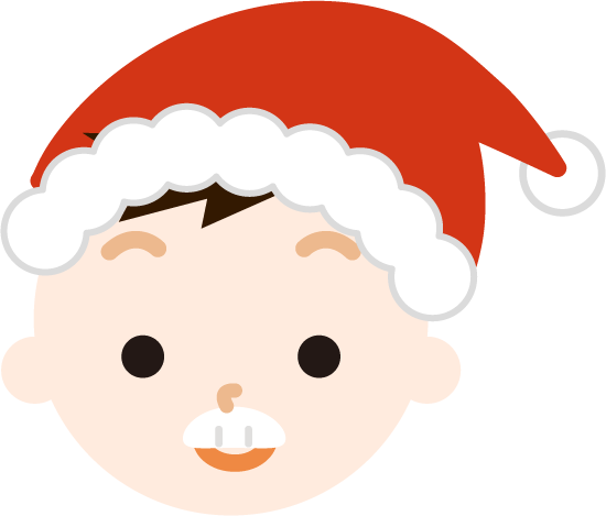 サンタ帽をかぶった男の子のイラスト2