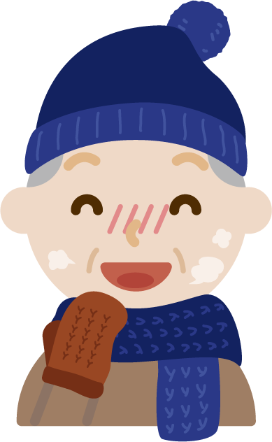 冬の格好をした高齢者の男性のイラスト4