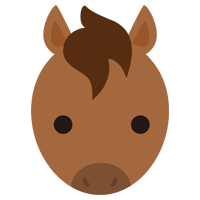 午の顔のイラスト（干支）1