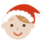 サンタ帽をかぶった若い男性のイラスト1