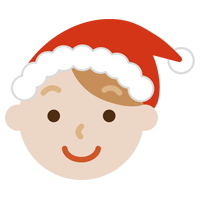 サンタ帽をかぶった若い男性のイラスト1