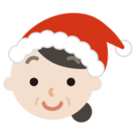 サンタ帽をかぶった中年の女性のイラスト1