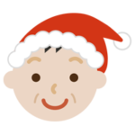 サンタ帽をかぶった中年の男性のイラスト1