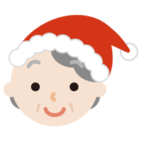 サンタ帽をかぶった高齢者の女性のイラスト1