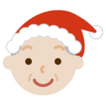 サンタ帽をかぶった高齢者の男性のイラスト1