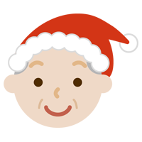 サンタ帽をかぶった高齢者の男性のイラスト1