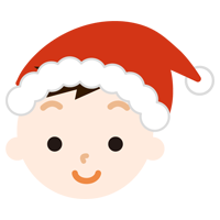 サンタ帽をかぶった男の子のイラスト1