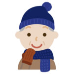 冬の格好をした高齢者の男性のイラスト1