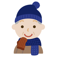 冬の格好をした高齢者の男性のイラスト1