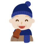 冬の格好をした高齢者の男性のイラスト2