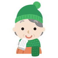 冬の格好をした高齢者の女性のイラスト1