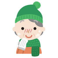 冬の格好をした高齢者の女性のイラスト3