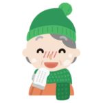 冬の格好をした高齢者の女性のイラスト4