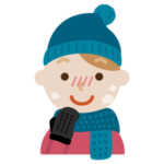 冬の格好をした若い男性のイラスト3