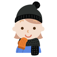 冬の格好をした若い女性のイラスト1