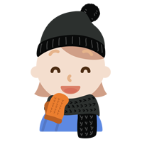 冬の格好をした若い女性のイラスト2