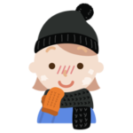 冬の格好をした若い女性のイラスト3