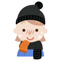 冬の格好をした若い女性のイラスト3