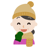 冬の格好をした中年の女性のイラスト2