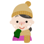 冬の格好をした中年の女性のイラスト3