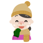 冬の格好をした中年の女性のイラスト4