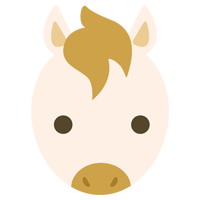 午（馬）の顔のイラスト（干支）2