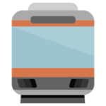 電車のイラスト（グレー×オレンジ）2