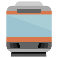 電車のイラスト（グレー×オレンジ）2