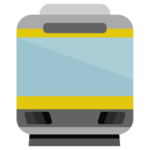 電車のイラスト（グレー×イエロー）2