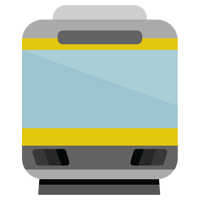 電車のイラスト（グレー×イエロー）2