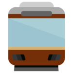 電車のイラスト（クリーム×ブラウン）2