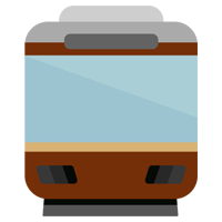 電車のイラスト（クリーム×ブラウン）2